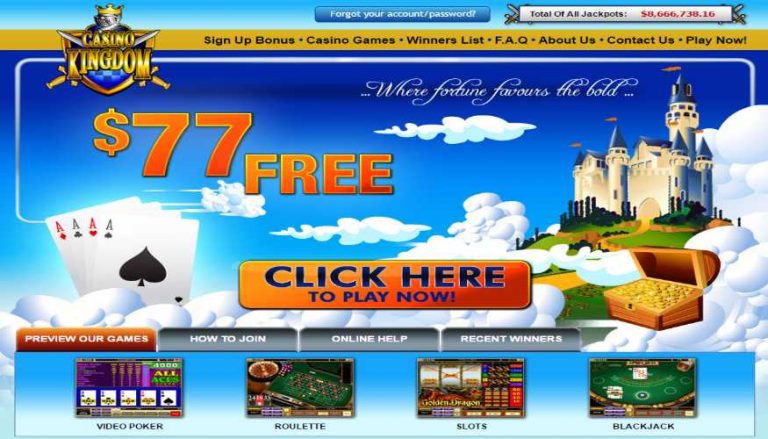 popular Casino Kingdom bonus spins promotional banner